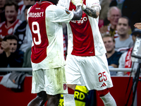 AFC Ajax Amsterdam forward Wout Weghorst replaces AFC Ajax Amsterdam forward Brian Brobbey during the match between Ajax and Besiktas at the...