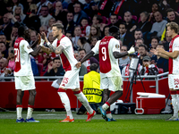 AFC Ajax Amsterdam forward Wout Weghorst replaces AFC Ajax Amsterdam forward Brian Brobbey during the match between Ajax and Besiktas at the...