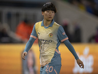 Aoba Fujino #20 of Manchester City W.F.C. during the UEFA Women's Champions League Second Round 2nd Leg match between Manchester City and Pa...