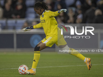 Chiamaka Nnadozie #16 (GK) of Paris FC during the UEFA Women's Champions League Second Round 2nd Leg match between Manchester City and Paris...