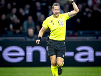 Referee John Brooks officiates the match between Ajax and Besiktas at the Johan Cruijff ArenA for the UEFA Europa League - League phase - Ma...