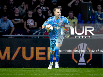 Besiktas JK goalkeeper Mert Gunok during the match between Ajax and Besiktas at the Johan Cruijff ArenA for the UEFA Europa League - League...