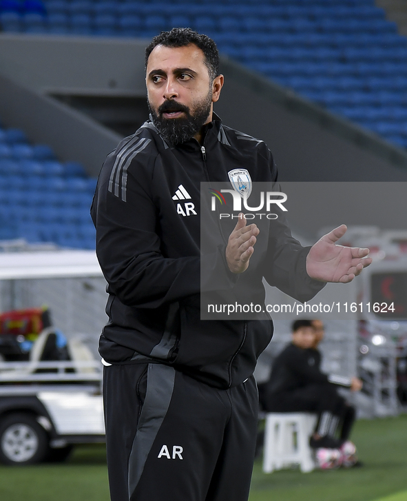 Ali Abdulla Al-Marri, head coach of Al Wakrah SC, reacts during the Ooredoo Qatar Stars League 24/25 match between Al Wakrah SC and Al Khor...