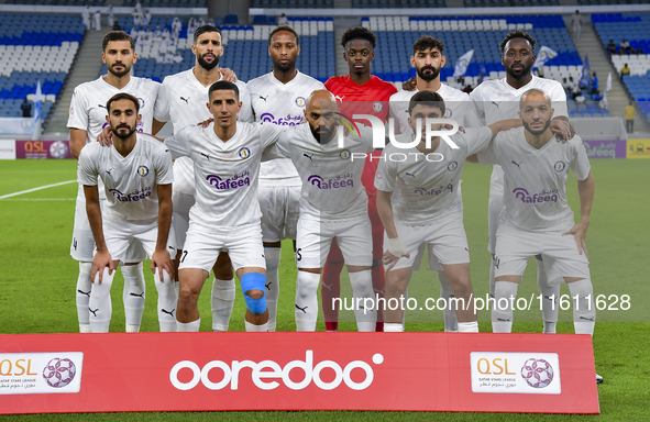 Al-Khor SC players pose for a team photo prior to the Ooredoo Qatar Stars League 24/25 match between Al-Wakrah SC and Al-Khor SC at Al Janou...