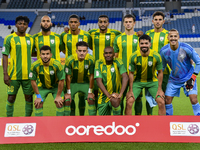 Al-Wakrah SC players pose for a team photo prior to the Ooredoo Qatar Stars League 24/25 match between Al-Wakrah SC and Al-Khor SC at Al Jan...