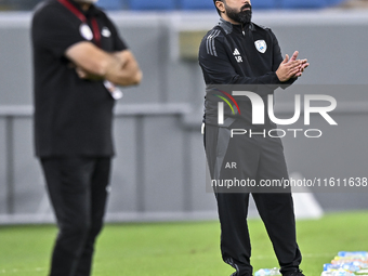 Ali Abdulla Al-Marri, head coach of Al Wakrah SC, reacts during the Ooredoo Qatar Stars League 24/25 match between Al-Wakrah SC and Al-Khor...