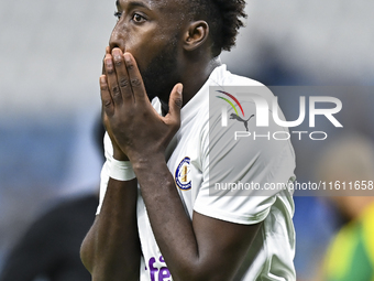 Yohan Boli of Al-Khor SC plays during the Ooredoo Qatar Stars League 24/25 match between Al-Wakrah SC and Al-Khor SC at Al Janoub Stadium in...