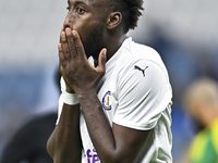 Yohan Boli of Al-Khor SC plays during the Ooredoo Qatar Stars League 24/25 match between Al-Wakrah SC and Al-Khor SC at Al Janoub Stadium in...