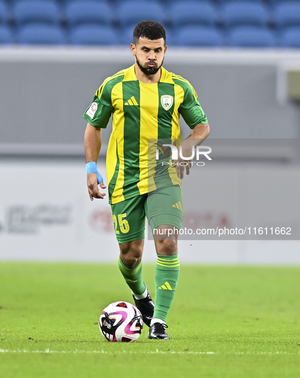 Abdelaziz Khaled S Metwalli (#25) of Al Wakrah plays during the Ooredoo Qatar Stars League 24/25 match between Al-Wakrah SC and Al-Khor SC a...