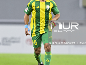 Abdelaziz Khaled S Metwalli (#25) of Al Wakrah plays during the Ooredoo Qatar Stars League 24/25 match between Al-Wakrah SC and Al-Khor SC a...