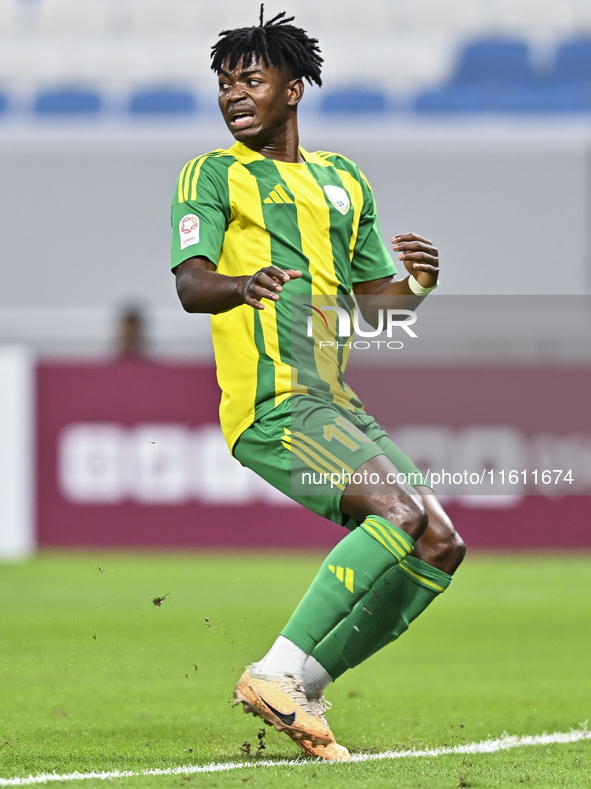 Jacinto Dala of Al Wakrah SC plays during the Ooredoo Qatar Stars League 24/25 match between Al-Wakrah SC and Al-Khor SC at Al Janoub Stadiu...