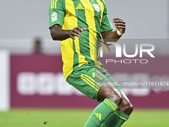 Jacinto Dala of Al Wakrah SC plays during the Ooredoo Qatar Stars League 24/25 match between Al-Wakrah SC and Al-Khor SC at Al Janoub Stadiu...