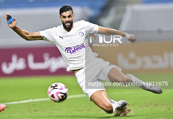 Adil Rhaili of Al-Khor SC plays during the Ooredoo Qatar Stars League 24/25 match between Al-Wakrah SC and Al-Khor SC at Al Janoub Stadium i...