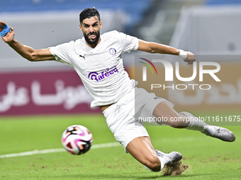 Adil Rhaili of Al-Khor SC plays during the Ooredoo Qatar Stars League 24/25 match between Al-Wakrah SC and Al-Khor SC at Al Janoub Stadium i...