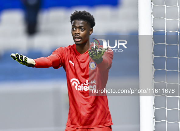 Ahmed Basher Ali of Al-Khor SC plays during the Ooredoo Qatar Stars League 24/25 match between Al-Wakrah SC and Al-Khor SC at Al Janoub Stad...