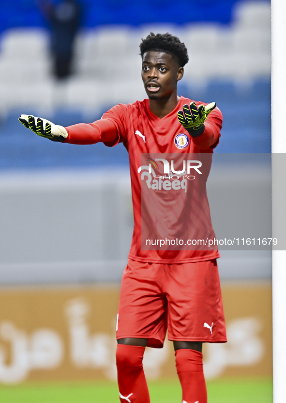 Ahmed Basher Ali of Al-Khor SC plays during the Ooredoo Qatar Stars League 24/25 match between Al-Wakrah SC and Al-Khor SC at Al Janoub Stad...