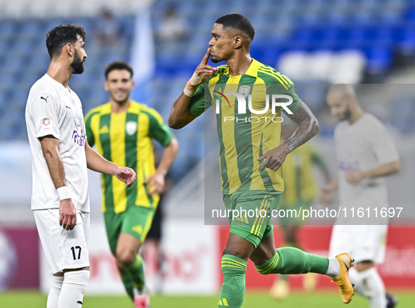 Ricardo Jorge Gomes of Al Wakrah SC celebrates after scoring the goal during the Ooredoo Qatar Stars League 24/25 match between Al-Wakrah SC...