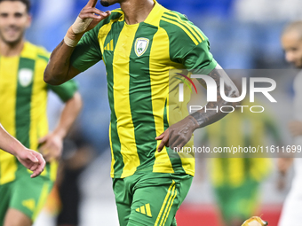 Ricardo Jorge Gomes of Al Wakrah SC celebrates after scoring the goal during the Ooredoo Qatar Stars League 24/25 match between Al-Wakrah SC...