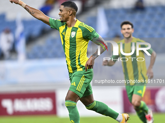 Ricardo Jorge Gomes of Al Wakrah SC celebrates after scoring the goal during the Ooredoo Qatar Stars League 24/25 match between Al-Wakrah SC...