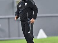 Ali Abdulla Al-Marri, head coach of Al Wakrah SC, reacts during the Ooredoo Qatar Stars League 24/25 match between Al-Wakrah SC and Al-Khor...