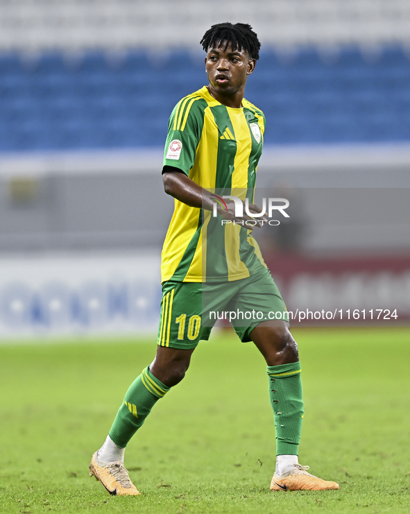 Jacinto Dala (#10) of Al Wakrah SC plays during the Ooredoo Qatar Stars League 24/25 match between Al-Wakrah SC and Al-Khor SC at Al Janoub...