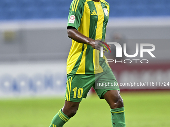 Jacinto Dala (#10) of Al Wakrah SC plays during the Ooredoo Qatar Stars League 24/25 match between Al-Wakrah SC and Al-Khor SC at Al Janoub...