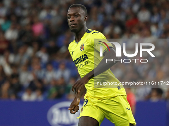 Nicolas Pepe plays during the match between RCD Espanyol and Villarreal CF, corresponding to week 7 of LaLiga EA Sports, at the RCDE Stadium...