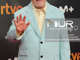 Pedro Almodovar attends the red carpet of the movie ''La Habitacion de al lado'' and receives the Donostia Award during the 72nd San Sebasti...