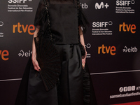 Tilda Swinton attends the red carpet of the movie ''La Habitacion de al Lado'' and the Donostia Award for Pedro Almodovar during the 72nd Sa...