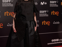 Tilda Swinton attends the red carpet of the movie ''La Habitacion de al Lado'' and the Donostia Award for Pedro Almodovar during the 72nd Sa...