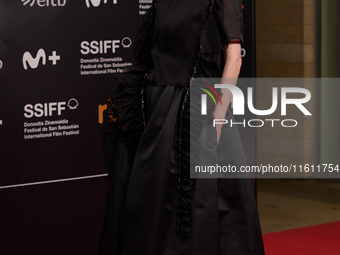 Tilda Swinton attends the red carpet of the movie ''La Habitacion de al Lado'' and the Donostia Award for Pedro Almodovar during the 72nd Sa...