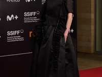 Tilda Swinton attends the red carpet of the movie ''La Habitacion de al Lado'' and the Donostia Award for Pedro Almodovar during the 72nd Sa...