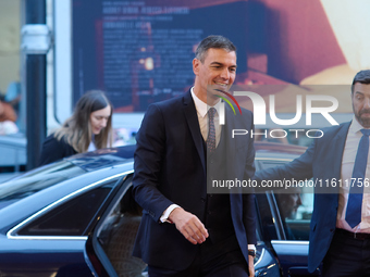 Pedro Sanchez attends the red carpet of the movie ''La Habitacion de al lado'' and the Donostia Award for Pedro Almodovar during the 72nd Sa...