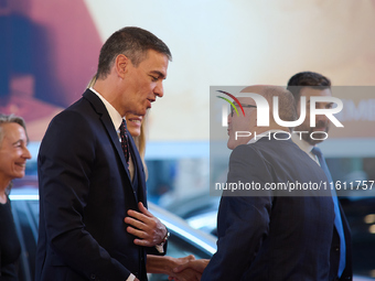 Pedro Sanchez attends the red carpet of the movie ''La Habitacion de al lado'' and the Donostia Award for Pedro Almodovar during the 72nd Sa...