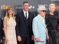 Begona Gomez, Pedro Sanchez, Pedro Almodovar, and Tilda Swinton attend the red carpet of the movie ''La Habitacion de al lado'' and the Dono...