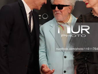 Begona Gomez, Pedro Sanchez, Pedro Almodovar, and Tilda Swinton attend the red carpet of the movie ''La Habitacion de al lado'' and the Dono...