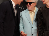 Begona Gomez, Pedro Sanchez, Pedro Almodovar, and Tilda Swinton attend the red carpet of the movie ''La Habitacion de al lado'' and the Dono...