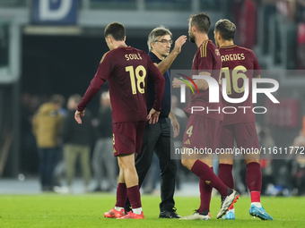 Ivan Juric head coach of Roma greets his players after the UEFA Europa League 2024/25 League Phase MD1 match between AS Roma and Athletic Cl...