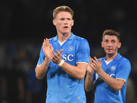 Scott McTominay of SSC Napoli applauds fans at the end of the Coppa Italia match between SSC Napoli and Palermo FC at Stadio Diego Armando M...