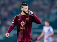 Mario Hermoso of AS Roma gestures during the UEFA Europa League 2024/25 League Phase MD1 match between AS Roma and Athletic Club at Stadio O...