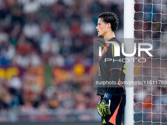 Mile Svilar of AS Roma looks on during the UEFA Europa League 2024/25 League Phase MD1 match between AS Roma and Athletic Club at Stadio Oli...