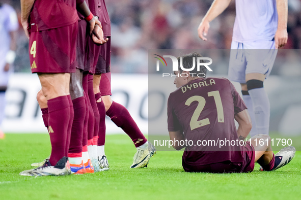 Paulo Dybala of AS Roma looks on during the UEFA Europa League 2024/25 League Phase MD1 match between AS Roma and Athletic Club at Stadio Ol...