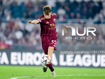 Tommaso Baldanzi of AS Roma controls the ball during the UEFA Europa League 2024/25 League Phase MD1 match between AS Roma and Athletic Club...