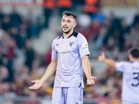 Aitor Paredes of Athletic Club gestures during the UEFA Europa League 2024/25 League Phase MD1 match between AS Roma and Athletic Club at St...