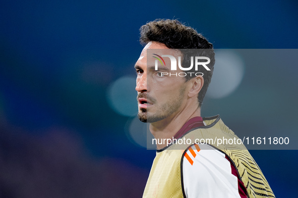 Mats Hummels of AS Roma looks on during the UEFA Europa League 2024/25 League Phase MD1 match between AS Roma and Athletic Club at Stadio Ol...