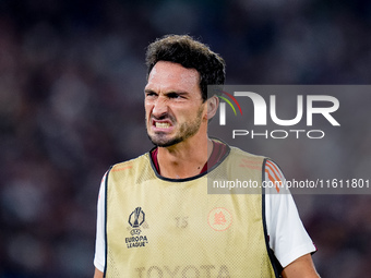 Mats Hummels of AS Roma looks on during the UEFA Europa League 2024/25 League Phase MD1 match between AS Roma and Athletic Club at Stadio Ol...