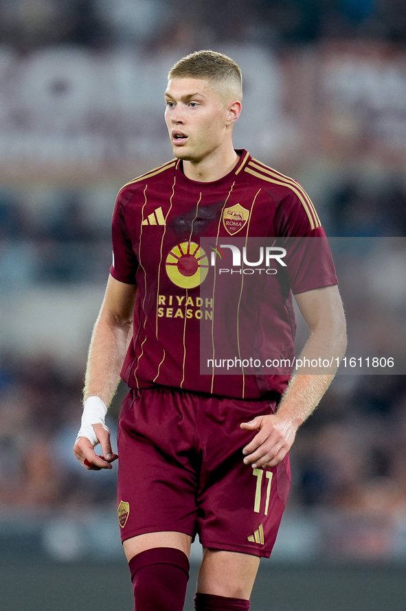 Artem Dovbyk of AS Roma looks on during the UEFA Europa League 2024/25 League Phase MD1 match between AS Roma and Athletic Club at Stadio Ol...