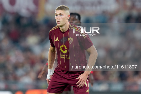 Artem Dovbyk of AS Roma looks on during the UEFA Europa League 2024/25 League Phase MD1 match between AS Roma and Athletic Club at Stadio Ol...