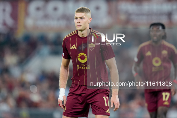 Artem Dovbyk of AS Roma looks on during the UEFA Europa League 2024/25 League Phase MD1 match between AS Roma and Athletic Club at Stadio Ol...