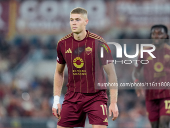 Artem Dovbyk of AS Roma looks on during the UEFA Europa League 2024/25 League Phase MD1 match between AS Roma and Athletic Club at Stadio Ol...